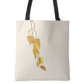 Elegant Golden Birch Leaves Christmas Gift Tote Bag