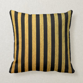 Elegant Golden Black gestreepte patroon Kussen