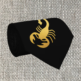 Elegant Golden - Black Scorpio Zodiac Stropdas