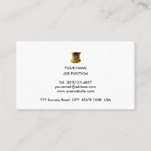 Elegant Golden & Black Stripes op White Visitekaartje (Achterkant)