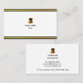 Elegant Golden & Black Stripes op White Visitekaartje (Voorkant / Achterkant)