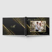 Elegant Golden Black Wedding PHOTO Guest Book Gastenboek (Volledig)