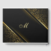 Elegant Golden Black Wedding PHOTO Guest Book Gastenboek (Achterkant)