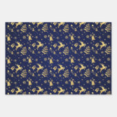 Elegant Golden Black White Luxe kerstcadeau Inpakpapier Vel (Voorkant 3)