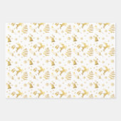 Elegant Golden Black White Luxe kerstcadeau Inpakpapier Vel (Voorkant 2)