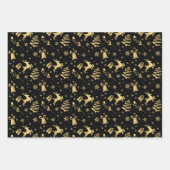 Elegant Golden Black White Luxe kerstcadeau Inpakpapier Vel (Voorkant)