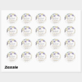 Elegant Golden  Bloemen doopsel Ronde Sticker (Vel)