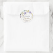Elegant Golden  Bloemen doopsel Ronde Sticker (Tas)