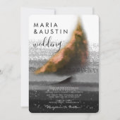 Elegant Golden Boat Black White Waterverf Wedding Kaart (Voorkant)