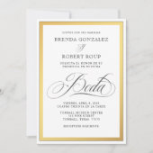 Elegant Golden Border Wedding in Spaans (Voorkant)