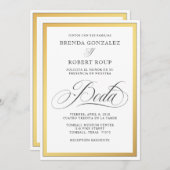 Elegant Golden Border Wedding in Spaans (Voorkant / Achterkant)