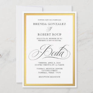 Elegant Golden Border Wedding in Spaans