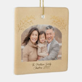 Elegant Golden Branches Arch Photo Beige Keramisch Ornament (Rechts)