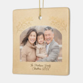 Elegant Golden Branches Arch Photo Beige Keramisch Ornament (Links)