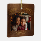 Elegant Golden Branches Arch Photo Brown Keramisch Ornament (Rechts)