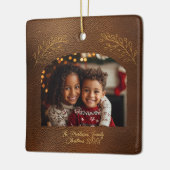 Elegant Golden Branches Arch Photo Brown Keramisch Ornament (Links)