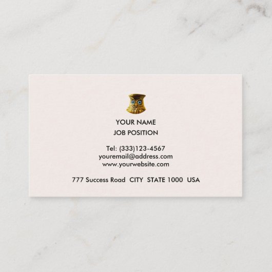 Elegant Golden & Brown Beige Stripes Visitekaartje (Achterkant)