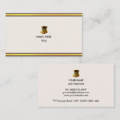 Elegant Golden & Brown Beige Stripes Visitekaartje (Voorkant / Achterkant)