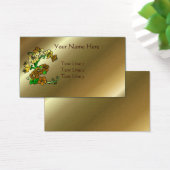 Elegant Golden Brown Flowers Visitekaartje (Bureau)