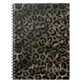 Elegant Golden Brown Leopard Monogram Notebook Notitieboek (Voorkant)