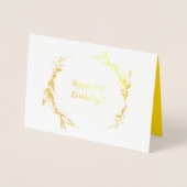 Elegant Golden Brush Script Birthday Wishes Card Folie Kaarten (Voorkant)