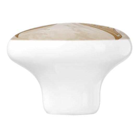 Elegant Golden Butterfly Keramische Knop (Zijkant)