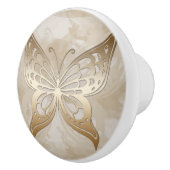 Elegant Golden Butterfly Keramische Knop (Rechts)