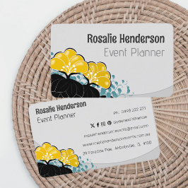 Elegant Golden Camellias gepersonaliseerd Visitekaartje