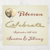 Elegant Golden Celebrate Sparkling Wijnetiket (Enkel label)