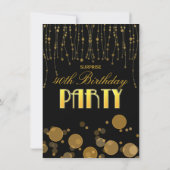 Elegant Golden Chains Birthday Party Invite Kaart (Achterkant)