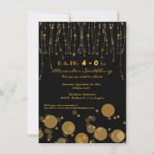 Elegant Golden Chains Birthday Party Invite Kaart (Voorkant)