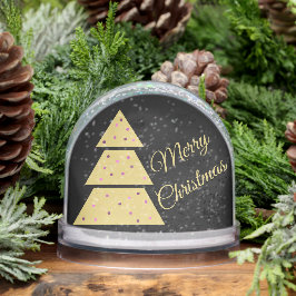 Elegant Golden Christmas Tree Snow Globe Sneeuwbol