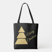 Elegant Golden Christmas Tree Tote Bag (Achterkant)