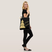 Elegant Golden Christmas Tree Tote Bag (Op model)