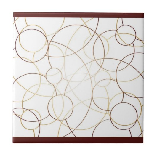 Elegant Golden Circle Geometry Pattern Tegeltje (Voorkant)