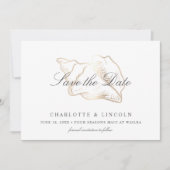 Elegant Golden Conch Wedding Save The Date (Voorkant)