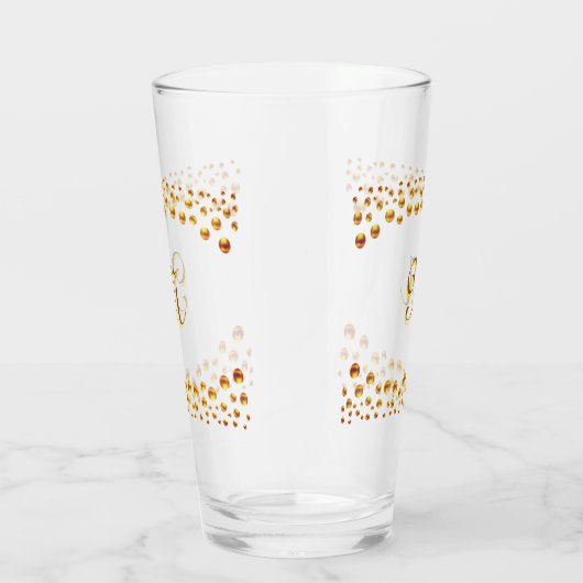 Elegant Golden Confetti Glas (Rechts)
