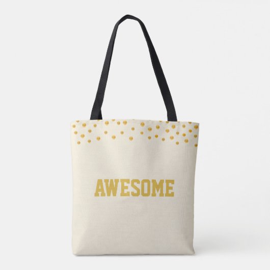 Elegant Golden Confetti op Beige Tote Bag (Achterkant)