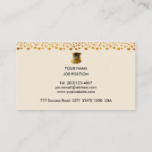 Elegant Golden Confetti op Beige Visitekaartje (Achterkant)