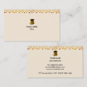 Elegant Golden Confetti op Beige Visitekaartje (Voorkant / Achterkant)
