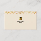 Elegant Golden Confetti op Beige Visitekaartje (Voorkant)