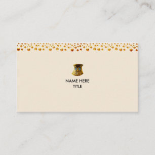 Elegant Golden Confetti op Beige Visitekaartje