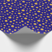 Elegant Golden Confetti op blauw Cadeaupapier (Hoek)