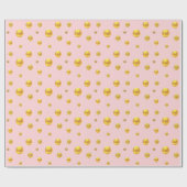 Elegant Golden Confetti op lichtroze Cadeaupapier (Vlak)