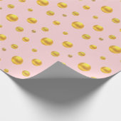 Elegant Golden Confetti op lichtroze Cadeaupapier (Hoek)