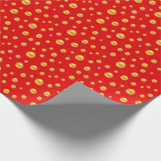 Elegant Golden Confetti op Red Cadeaupapier (Hoek)