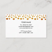 Elegant Golden Confetti op White Visitekaartje (Achterkant)