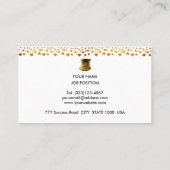 Elegant Golden Confetti op White Visitekaartje (Achterkant)