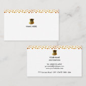 Elegant Golden Confetti op White Visitekaartje (Voorkant / Achterkant)