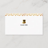 Elegant Golden Confetti op White Visitekaartje (Voorkant)